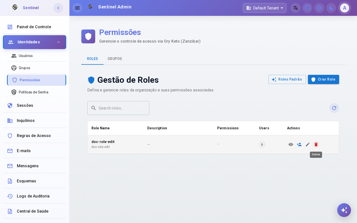 Delete Role Confirmation